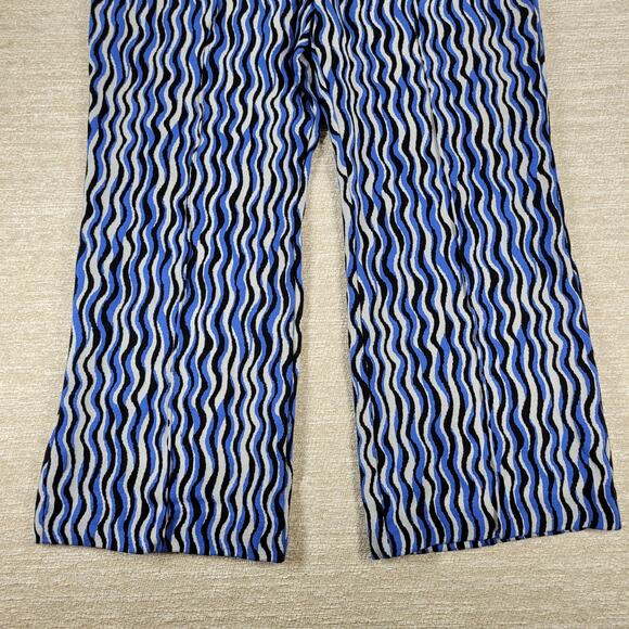 Maeve Anthropologie The Margot Pants XL Blue Wave Motif Knit Pull-On NWT - Picture 9 of 15